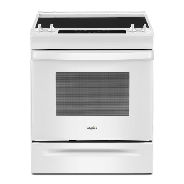 Whirlpool 30-in Glass Top 4 burners 4.8-cu ft Slide-In Electric Range (White), WEE515SALW/2 *JR2506, Retail: $1,849.00, FINAL PRICE: $799.99 + TAX