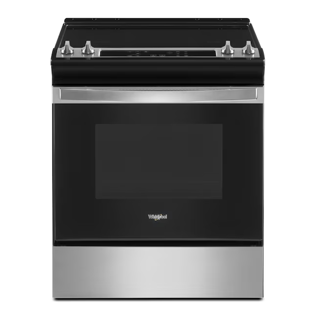 Whirlpool 30-in Glass Top 4 burners 4.8-cu ft Slide-In Electric Range (Stainless Steel), WEE515SALS/2 *JR2506, Retail: $1,899.00, FINAL PRICE: $799.99 + TAX