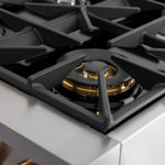 Kucht KX Series 36-in Deep recessed 6 burners Convection Oven Freestanding Dual Fuel Range ( Stainless Steel )