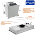 Awoco 36-in Ducted 1000-CFM Stainless Steel Insert Under Cabinet Range Hood