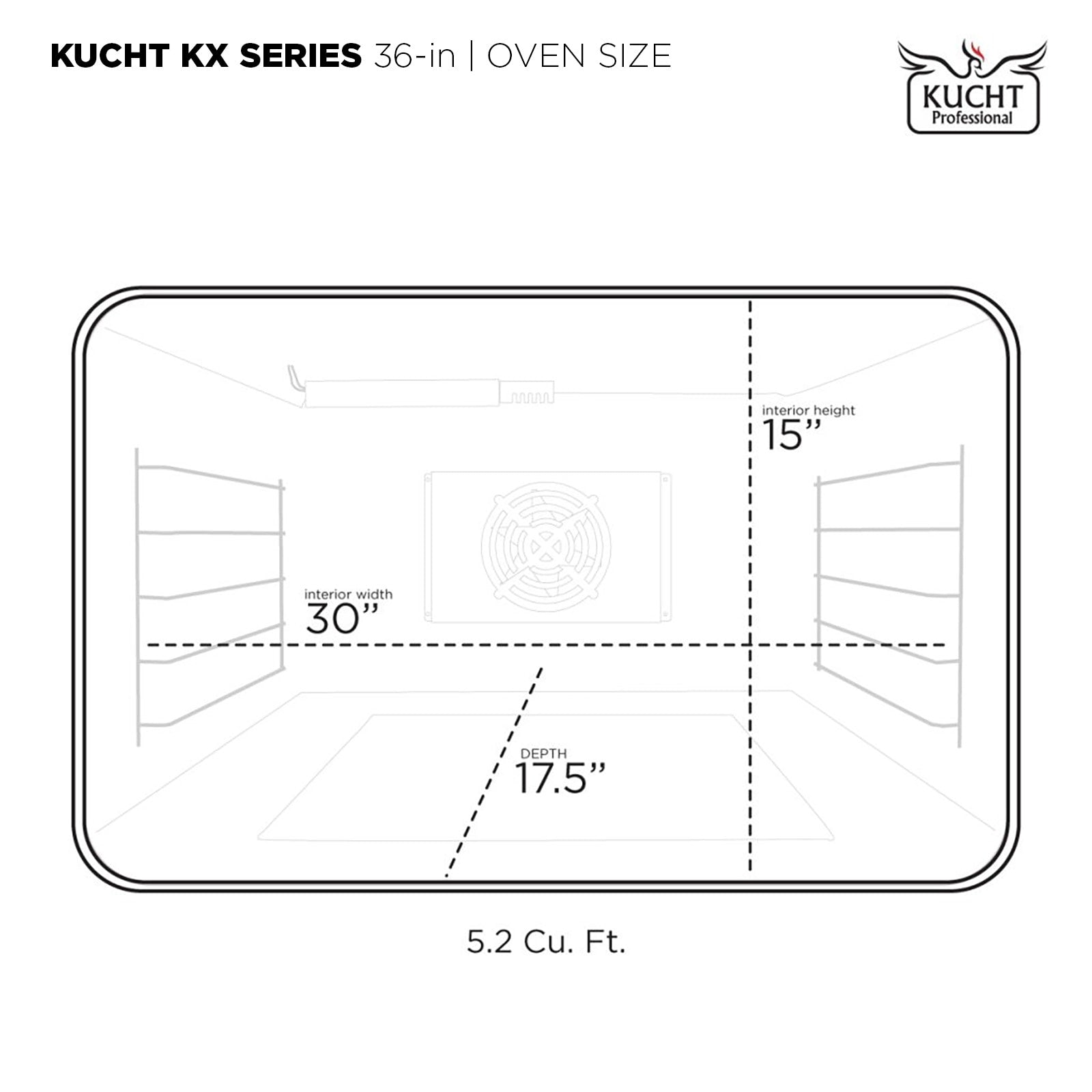 Kucht KX Series 36-in Deep recessed 6 burners Convection Oven Freestanding Dual Fuel Range ( Stainless Steel )