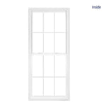 RELIABILT Series 28100 31-1/2-in x 71-1/2-in Black Exterior White Interior Vinyl New Construction Single Hung Window Low-E argon with Grids, (Half Screen Included)