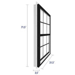 RELIABILT Series 28100 31-1/2-in x 71-1/2-in Black Exterior White Interior Vinyl New Construction Single Hung Window Low-E argon with Grids, (Half Screen Included)