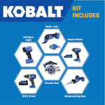 Kobalt 24-Volt Max 6-Tool Brushless Power Tool Combo Kit, [FB002] 2548549, *HD