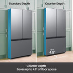 Samsung Counter-Depth Mega Capacity 27-cu ft 3 -Door 36-in Wide Smart Compatible French Door Refrigerator with Dual Ice Maker ( Fingerprint Resistant Stainless Look ) ENERGY STAR Certified