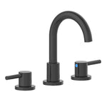 Project Source Matte Black Widespread 2-handle WaterSense Mid-arc Residential Handle Bathroom Sink Faucet with Drain