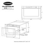 Cosmo 23.87-in 1.2-cu ft 1000-Watt Microwave Drawer (Stainless Steel), COS-12MWDSS-NH *JR2511, Retail: $1,449.99, FINAL PRICE: $699.99 + TAX