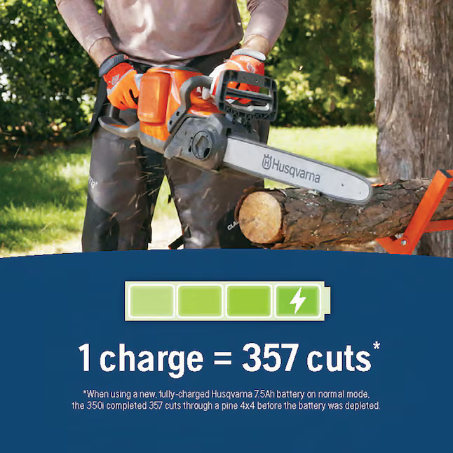 Husqvarna Power Axe 350i 40-volt 18-in Battery 7.5 Ah Chainsaw Battery + Charger Included, 970601202 #5203575  *JR2512, Retail: $479.99, FINAL PRICE: $349.99 + TAX