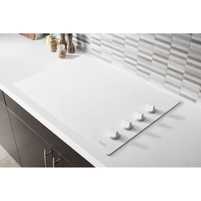 Whirlpool 30-in 4 Burners Smooth Surface (Radiant) White Electric Cooktop