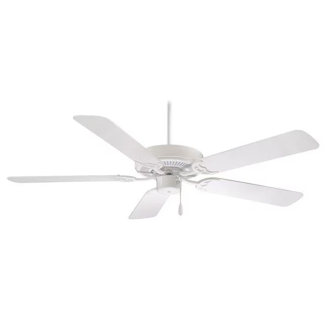 Minka Aire Contractor 52-in White with White Blades Ceiling Fan Without Light and Pull Chain Included 5 -Blade