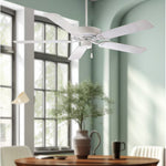 Minka Aire Contractor 52-in White with White Blades Ceiling Fan Without Light and Pull Chain Included 5 -Blade