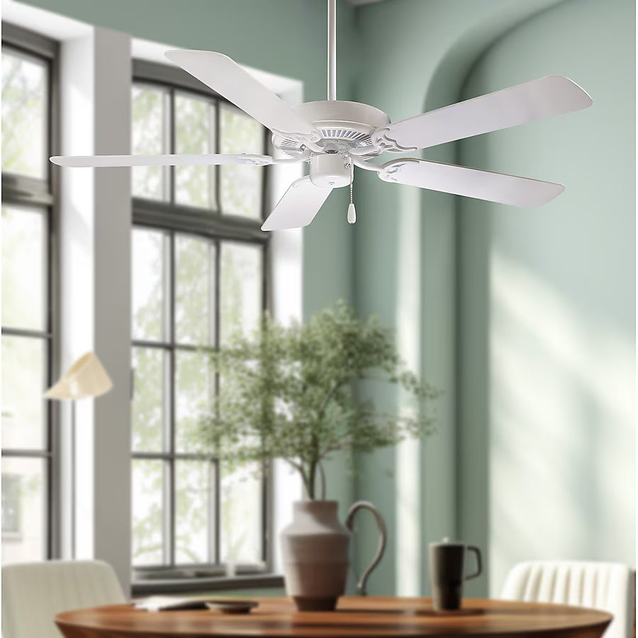 Minka Aire Contractor 52-in White with White Blades Ceiling Fan Without Light and Pull Chain Included 5 -Blade