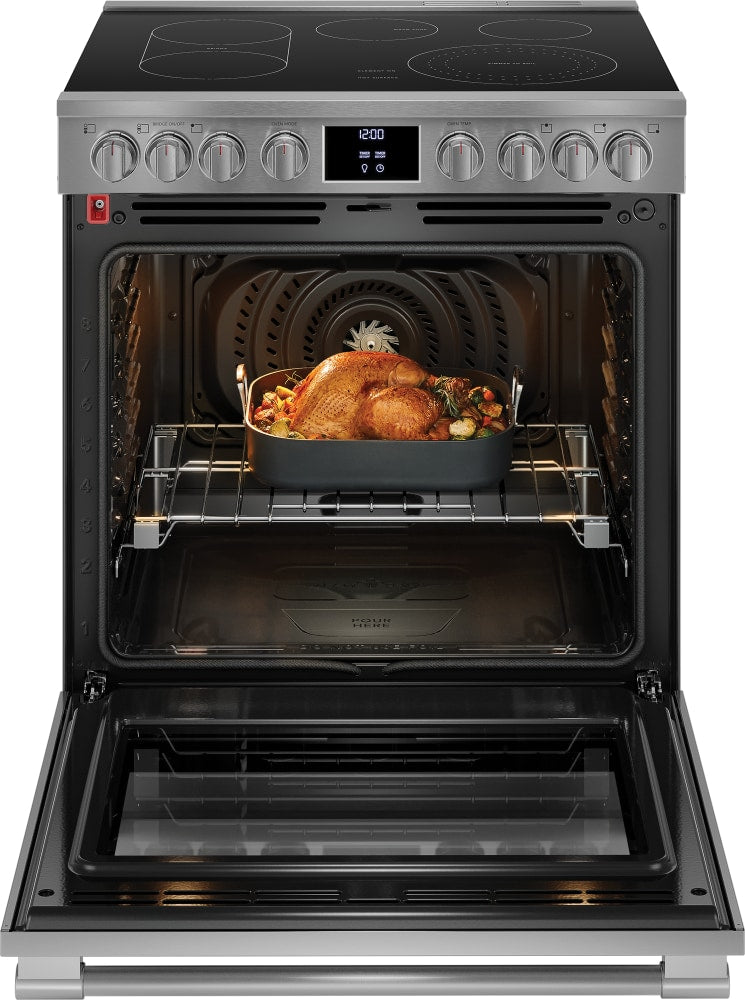 Frigidaire Professional 30-in Glass Top 5 burners 6.2-cu ft Air Fry Convection Oven Slide-In Electric Range with