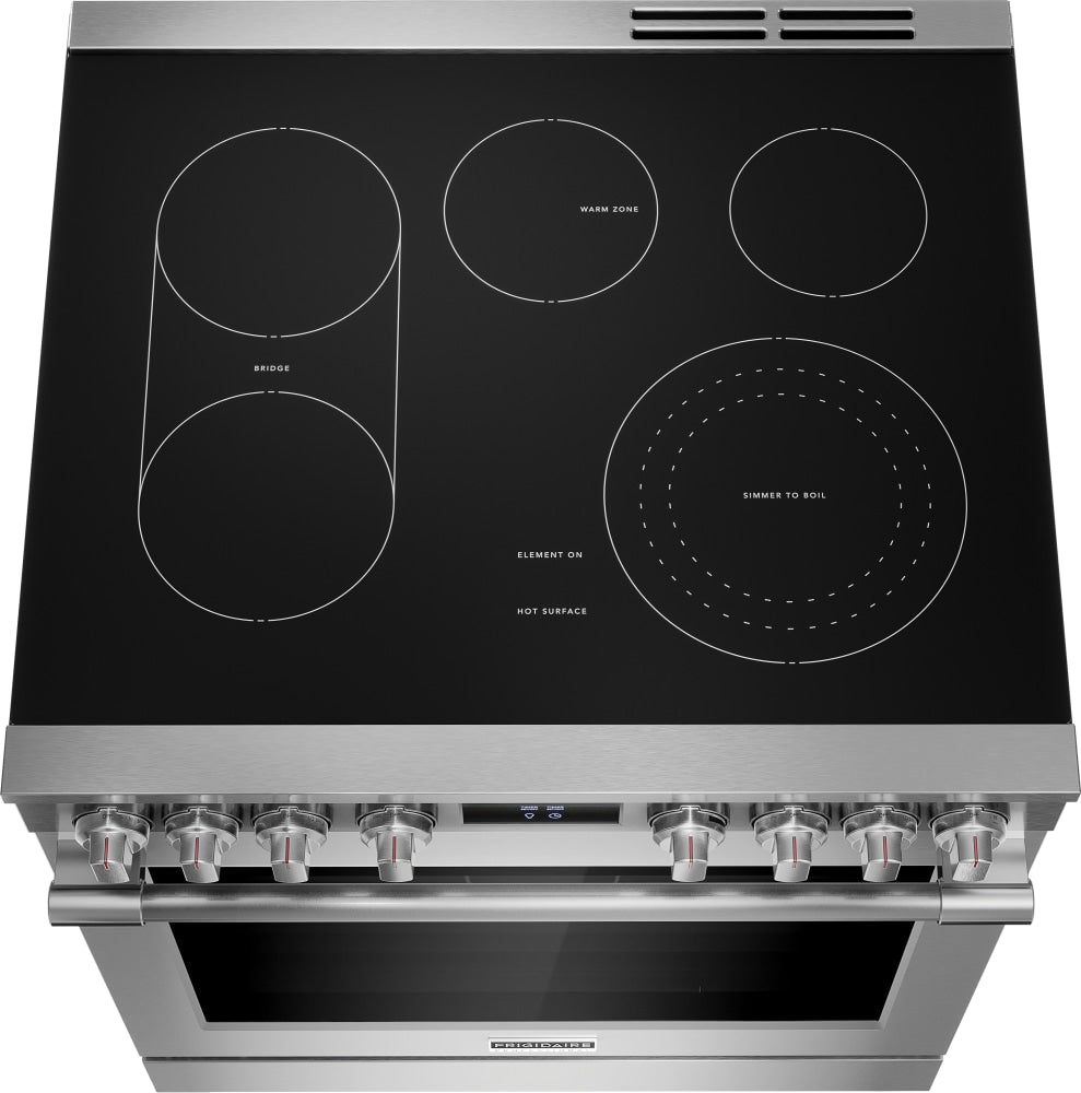 Frigidaire Professional 30-in Glass Top 5 burners 6.2-cu ft Air Fry Convection Oven Slide-In Electric Range with