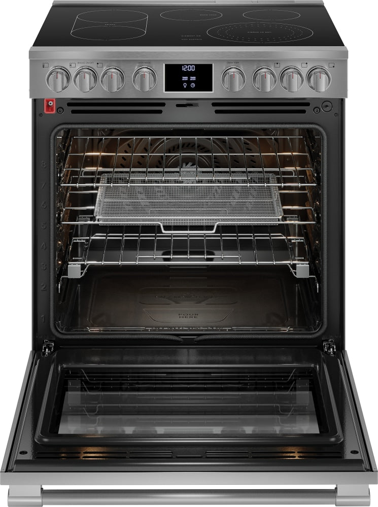 Frigidaire Professional 30-in Glass Top 5 burners 6.2-cu ft Air Fry Convection Oven Slide-In Electric Range with