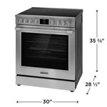 Frigidaire Professional 30-in Glass Top 5 burners 6.2-cu ft Air Fry Convection Oven Slide-In Electric Range with