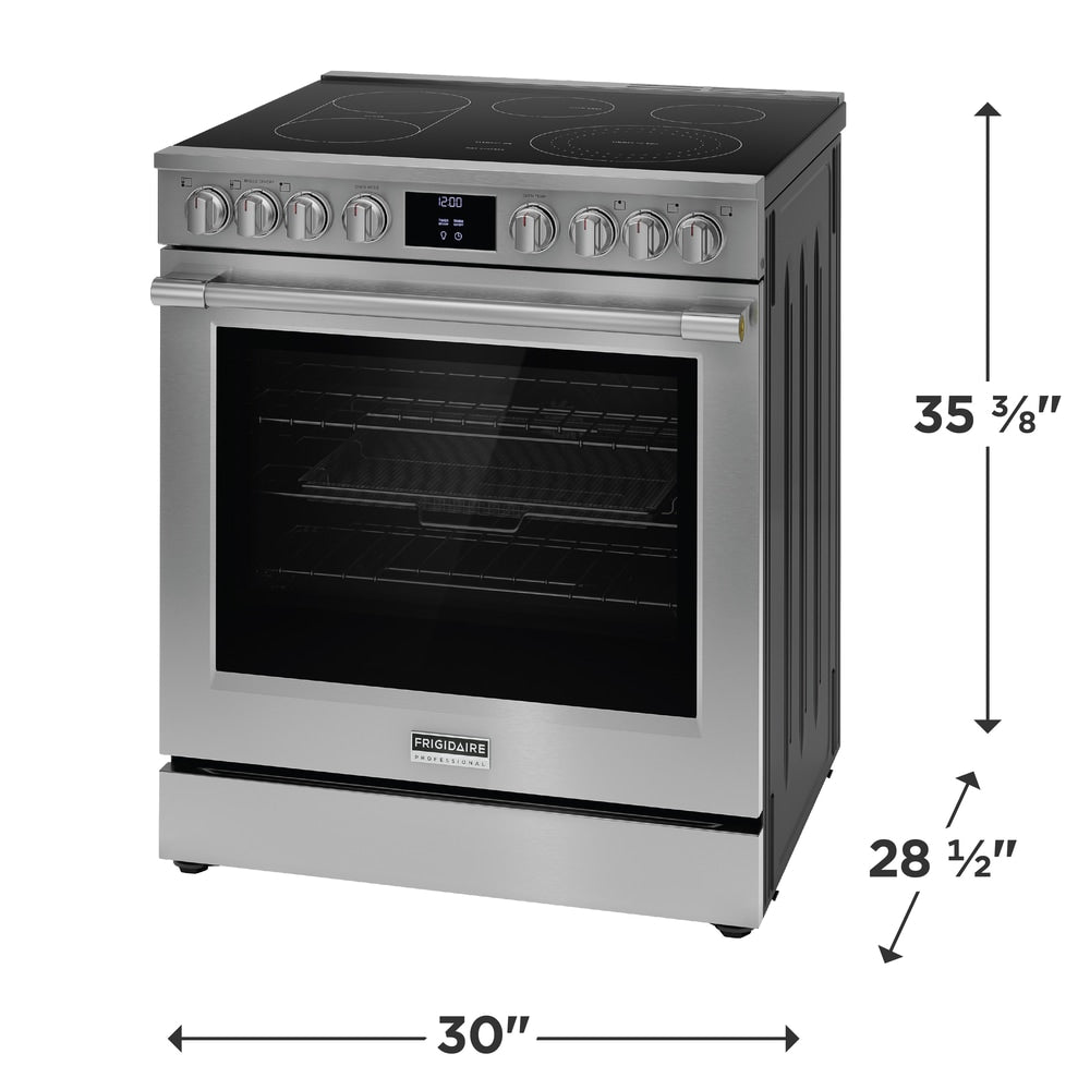 Frigidaire Professional 30-in Glass Top 5 burners 6.2-cu ft Air Fry Convection Oven Slide-In Electric Range with