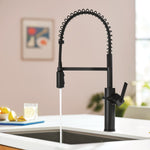 Moen Joric Matte Black Single Handle Deck-mount Pull-down Kitchen Faucet with Sprayer (Includes Deck Plate)