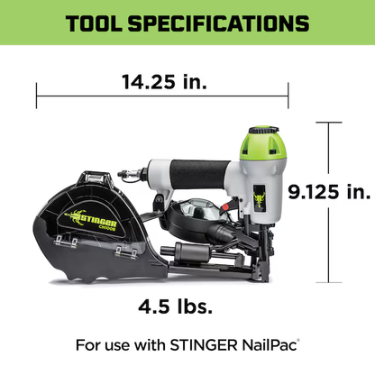 Stinger Pneumatic Roofing Nailer CN100B 0136252 *JR2407, MSRP: $ 379.99, Final Price: $ 249.99 +Tax