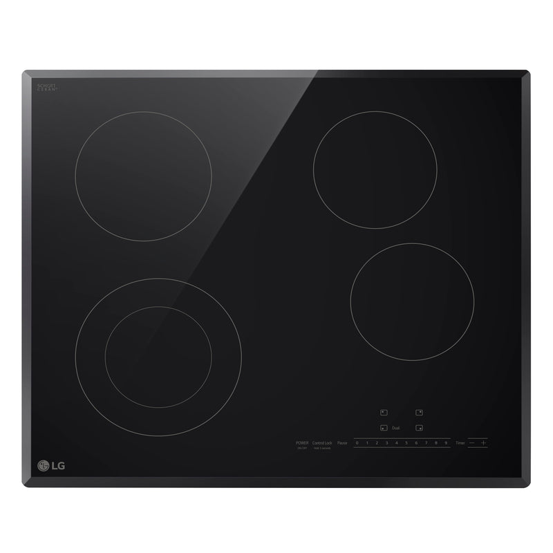 LG 24-in 4 burners Smooth surface Black Electric Cooktop