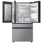 Samsung Bespoke AI Standard-Depth Family Hub 29-cu ft 36-in Wide with Dual Ice Maker and Door within Door (Charcoal Glass Top Stainless Steel Bottom Panels)