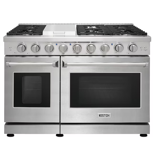KOSTCH 48-in 7 burners 4.6-cu ft / 2.2-cu ft Convection Oven Freestanding Double Oven Gas Range (Stainless Steel), KOS-48RG03M-S *JR2512, Retail: $3,999.00, FINAL PRICE: $2,199.99 + TAX