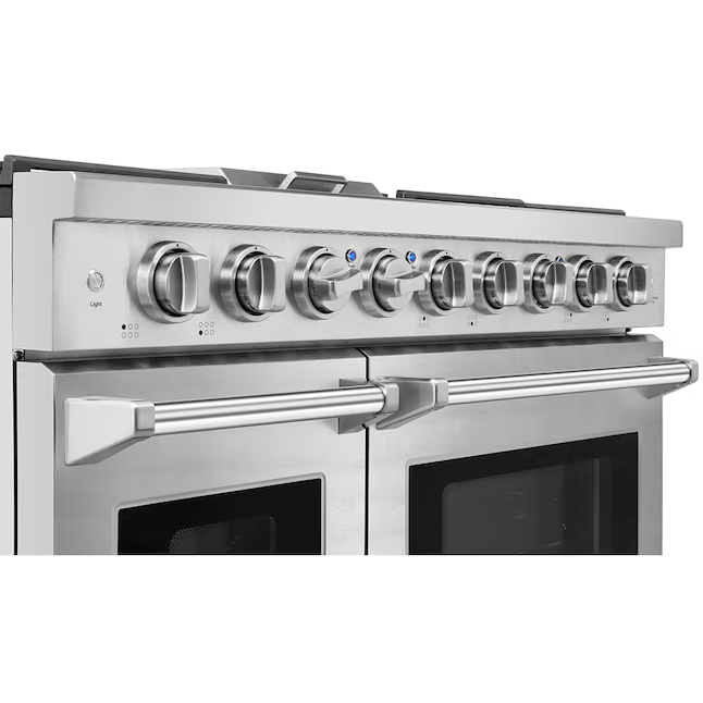 KOSTCH 48-in 7 burners 4.6-cu ft / 2.2-cu ft Convection Oven Freestanding Double Oven Gas Range (Stainless Steel), KOS-48RG03M-S *JR2512, Retail: $3,999.00, FINAL PRICE: $2,199.99 + TAX