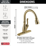 Delta Leland Single Handle Pull-Down Kitchen Faucet with ShieldSpray Technology in Champagne Bronze, MSRP: $439, FINAL PRICE: $199.99 + TAX