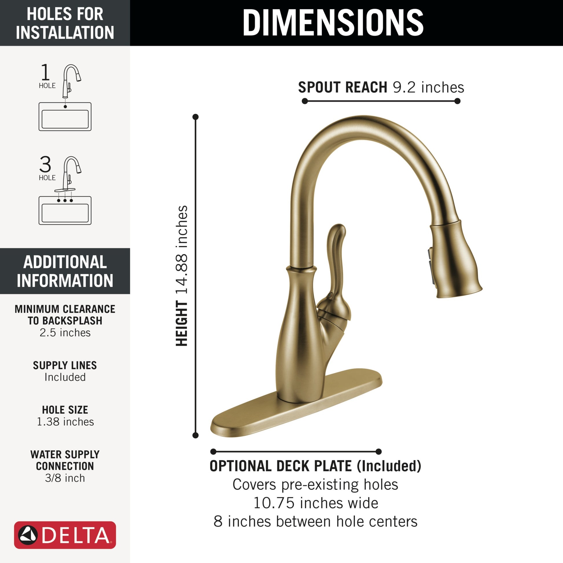 Delta Leland Single Handle Pull-Down Kitchen Faucet with ShieldSpray Technology in Champagne Bronze, MSRP: $439, FINAL PRICE: $199.99 + TAX