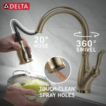 Delta Leland Single Handle Pull-Down Kitchen Faucet with ShieldSpray Technology in Champagne Bronze, MSRP: $439, FINAL PRICE: $199.99 + TAX