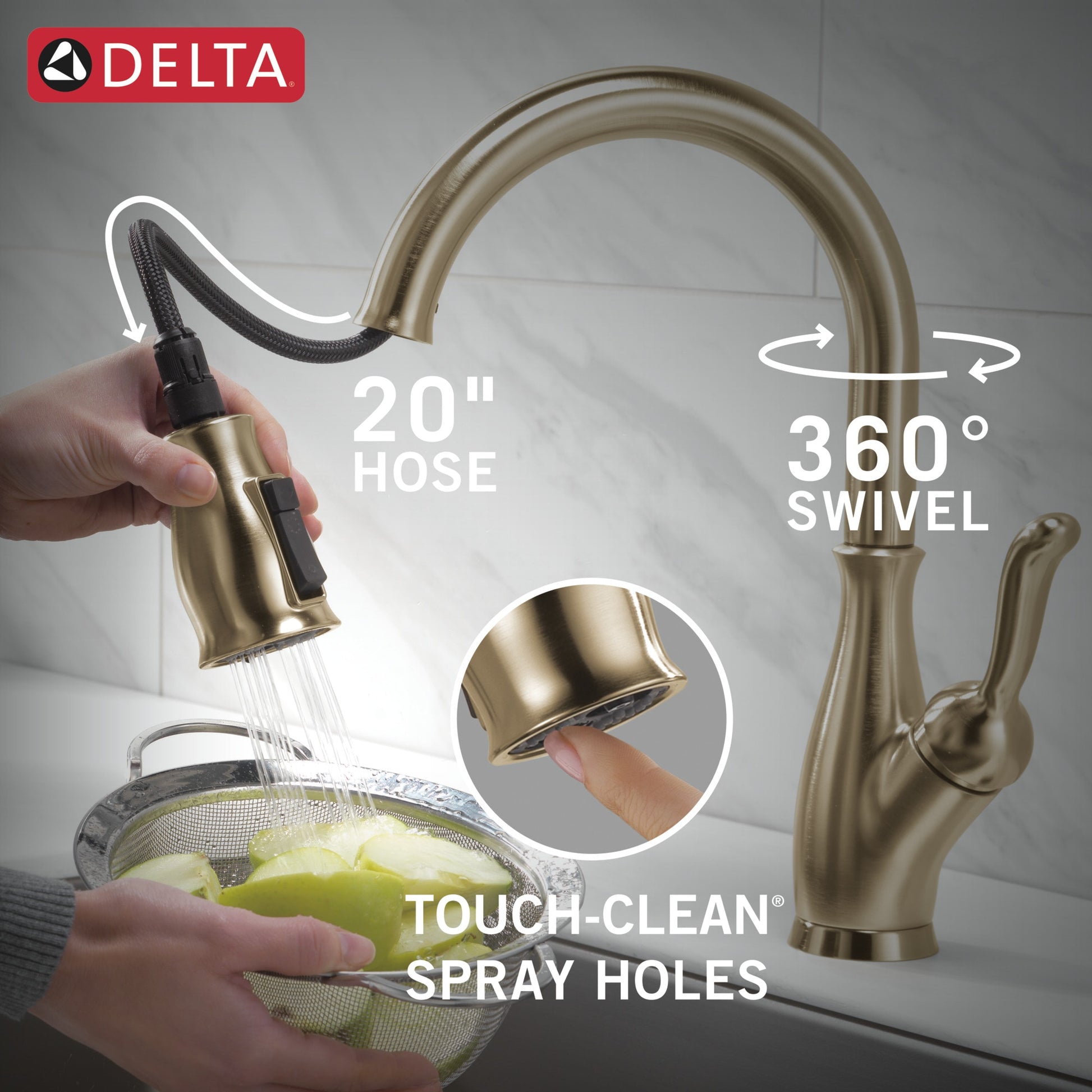 Delta Leland Single Handle Pull-Down Kitchen Faucet with ShieldSpray Technology in Champagne Bronze, MSRP: $439, FINAL PRICE: $199.99 + TAX