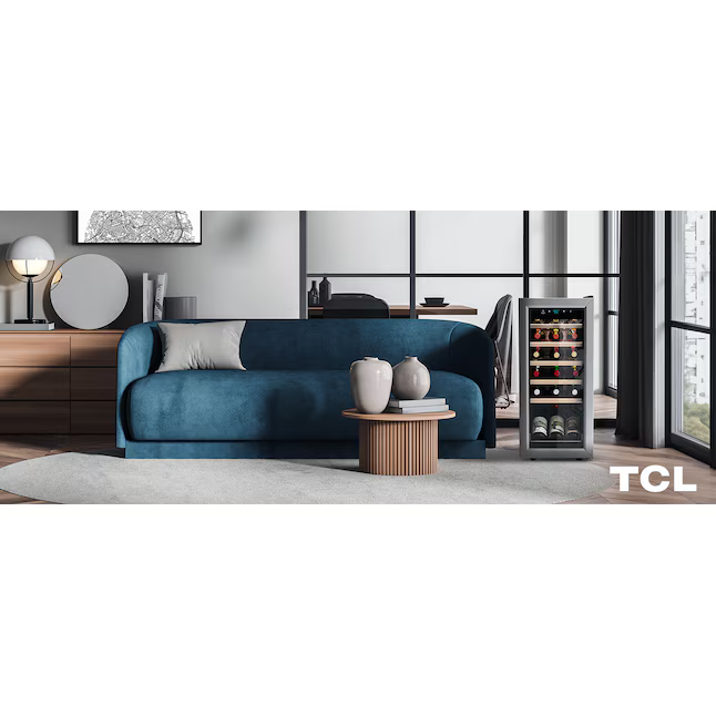 TCL 13.6-in W 18 -Bottles Stainless Steel Freestanding Indoor Wine Cooler, WC18L1S *JR2510, Retail: $349.00, FINAL PRICE: $199.99 + TAX
