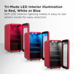 TCL 17.7-in W 94-Can Capacity Red Freestanding Indoor Beverage Refrigerator with Glass Door, BC94L2R *JR2512, Retail: $449.00, FINAL PRICE: $199.99 + TAX