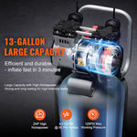 VEVOR 13-Gallon Electric 125 PSI Vertical Air Compressor with Accessories Included