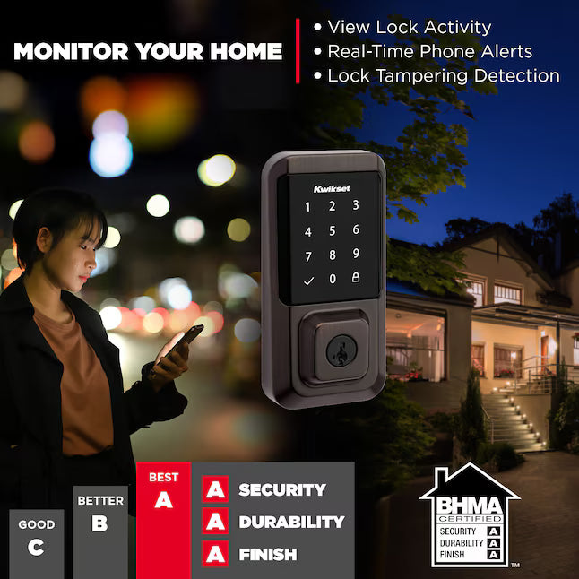 Kwikset Halo Keyless Entry Venetian Bronze Smart Wi-Fi and Touchscreen Keypad Electronic Deadbolt Lock ft. SmartKey Security, 939 WIFI TSCR 11P, FINAL PRICE: $129.99 + TAX