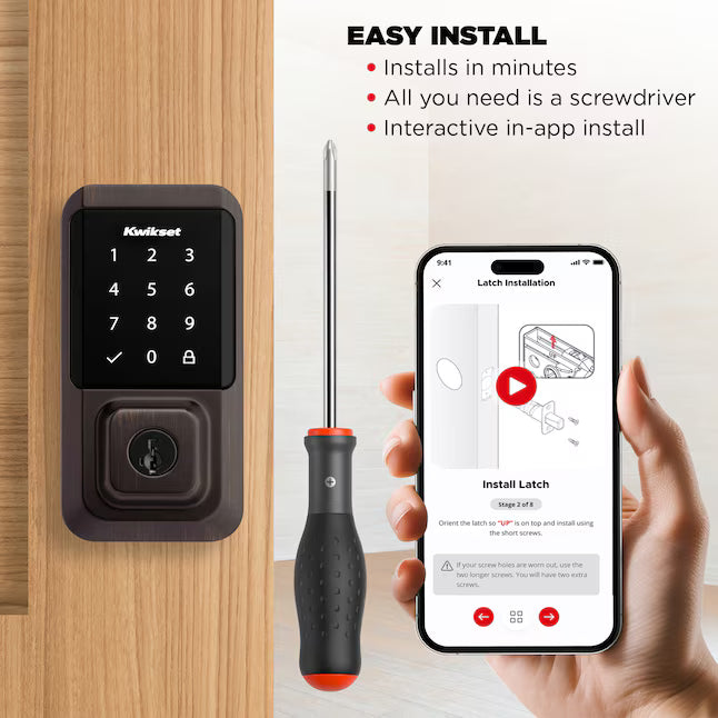 Kwikset Halo Keyless Entry Venetian Bronze Smart Wi-Fi and Touchscreen Keypad Electronic Deadbolt Lock ft. SmartKey Security, 939 WIFI TSCR 11P, FINAL PRICE: $129.99 + TAX