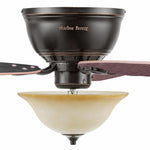 Harbor Breeze Lake Canton 52-in Bronze with Mink/Espresso Blades Flush Mount Ceiling Fan With Light and Pull Chain Included 5 -Blade