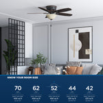 Harbor Breeze Lake Canton 52-in Bronze with Mink/Espresso Blades Flush Mount Ceiling Fan With Light and Pull Chain Included 5 -Blade