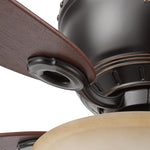 Harbor Breeze Lake Canton 52-in Bronze with Mink/Espresso Blades Flush Mount Ceiling Fan With Light and Pull Chain Included 5 -Blade