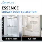 DreamLine Essence Brushed Nickel 56-in to 60-in W x 76.0-in H Frameless Clear Glass Bypass Sliding Shower door