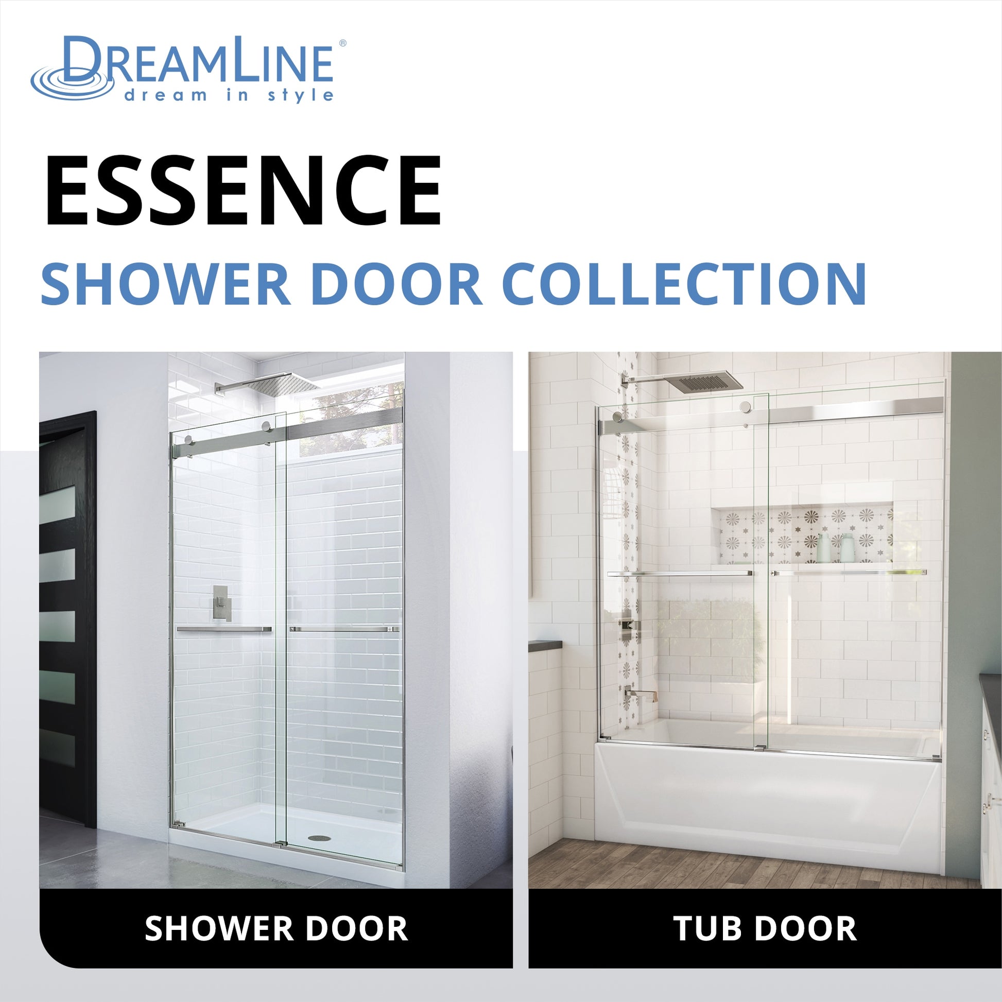 DreamLine Essence Brushed Nickel 56-in to 60-in W x 76.0-in H Frameless Clear Glass Bypass Sliding Shower door