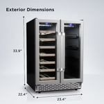 TCL 23.4-in W 20 -Bottles Stainless Steel Dual Zone Cooling Built-in/Freestanding Indoor Wine Cooler, B422D *JR2510, Retail: $799.00, FINAL PRICE: $379.99 + TAX