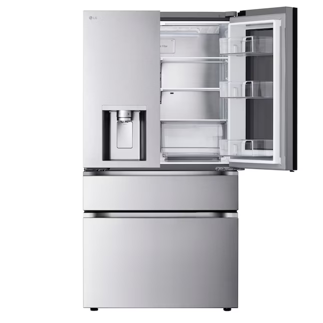 LG Standard-Depth InstaView MyColor 28.6-cu ft 4-Door 36-in French Door Refrigerator with Dual Ice Maker with Water and Ice Dispenser and Door within Door (PrintProof Stainless Steel), LF29S8365S *JR2512, Retail: $4,099.00, FINAL PRICE: $1,999.99 + TAX