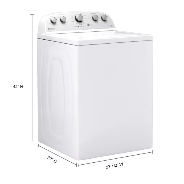Whirlpool Deep Water Wash 3.5 cu ft High Efficiency Agitator Small Top-Load Washer (White), WTW4816FW/3 *JR2509, Retail: $699.00, FINAL PRICE: $399.99 + TAX