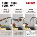 Delta Trinsic VoiceIQ Kitchen Faucet with Touch2O Technology with Touchless Technology in Chrome, 9159TLV-DST, MRSP: $849, FINAL PRICE: $399.99 + TAX