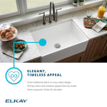 Elkay Farmhouse apron front 29.97-in x 19.93-in Fireclay Single bowl Kitchen Sink, SWUF28179WH, FINAL PRICE: $399.99 + TAX