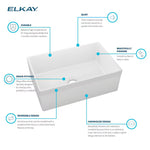 Elkay Farmhouse apron front 29.97-in x 19.93-in Fireclay Single bowl Kitchen Sink, SWUF28179WH, FINAL PRICE: $399.99 + TAX