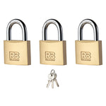 RELIABILT Keyed Padlock, 1-9/16-in Wide x 7/8-in Shackle Keyed Alike (3-Pack)