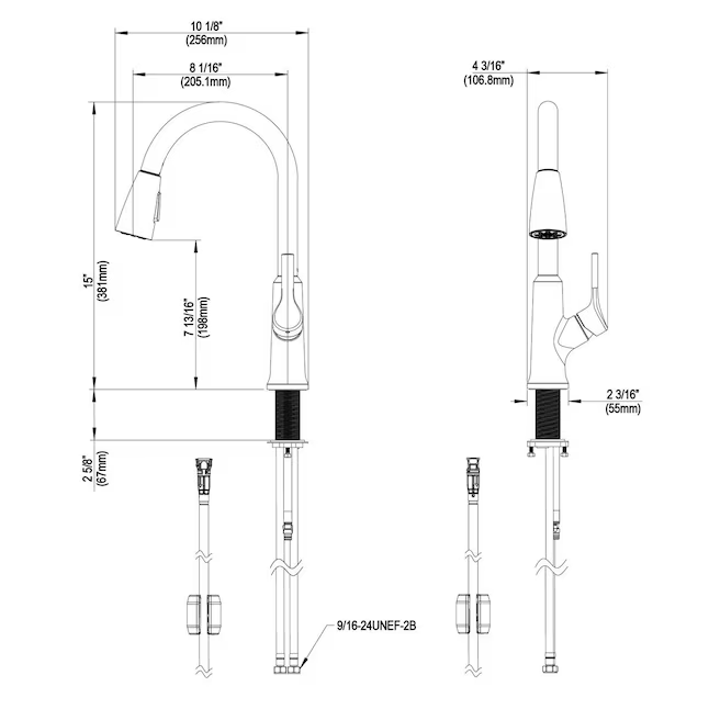 Greenwood Kitchen Faucet Matte Black Finish, LWF1410MB