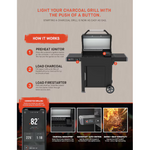 Masterbuilt AutoIgnite Series 545 20-in W Black Cart Charcoal Grill, MB20041124  #1229586 *JR2509, Retail: $549.00, FINAL PRICE: $299.99 + TAX